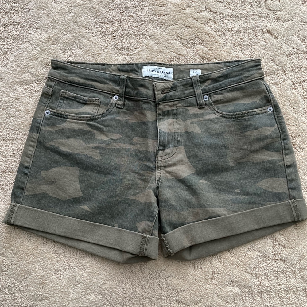 Green camo shorts